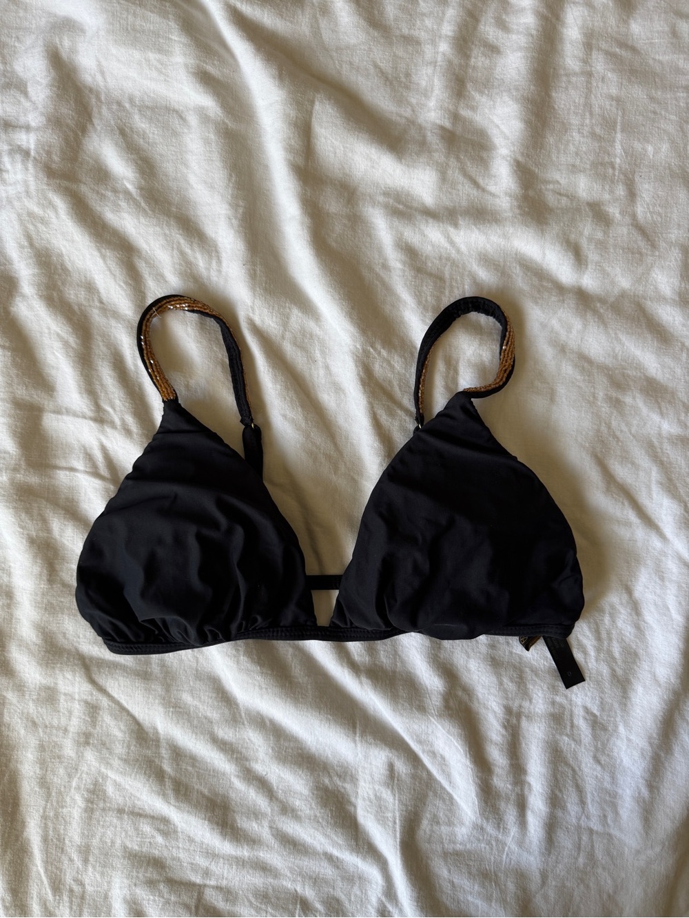 Vix Paula Hermanny Black Embellished Triangle Bikini Top